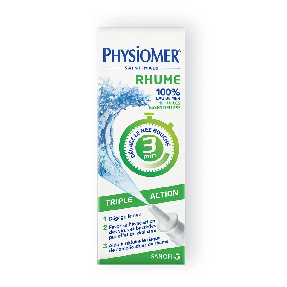 Physiomer Rhume Triple Action spray nasal 20 ml menthol hypertonique