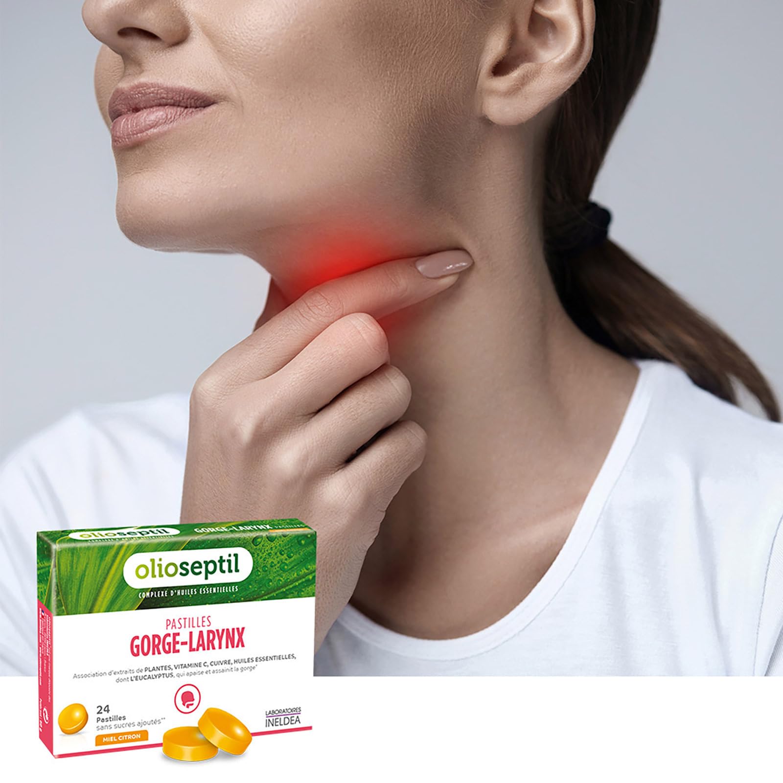 Olioseptil Confort respiratoire pastilles gorge 24 miel citron