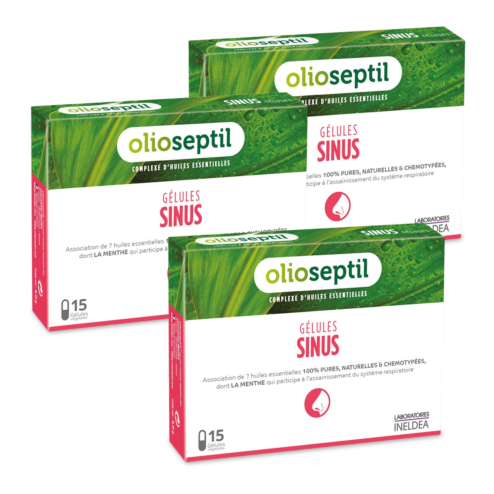 Olioseptil Confort respiratoire Sinus gélules huiles essentielles lot 3