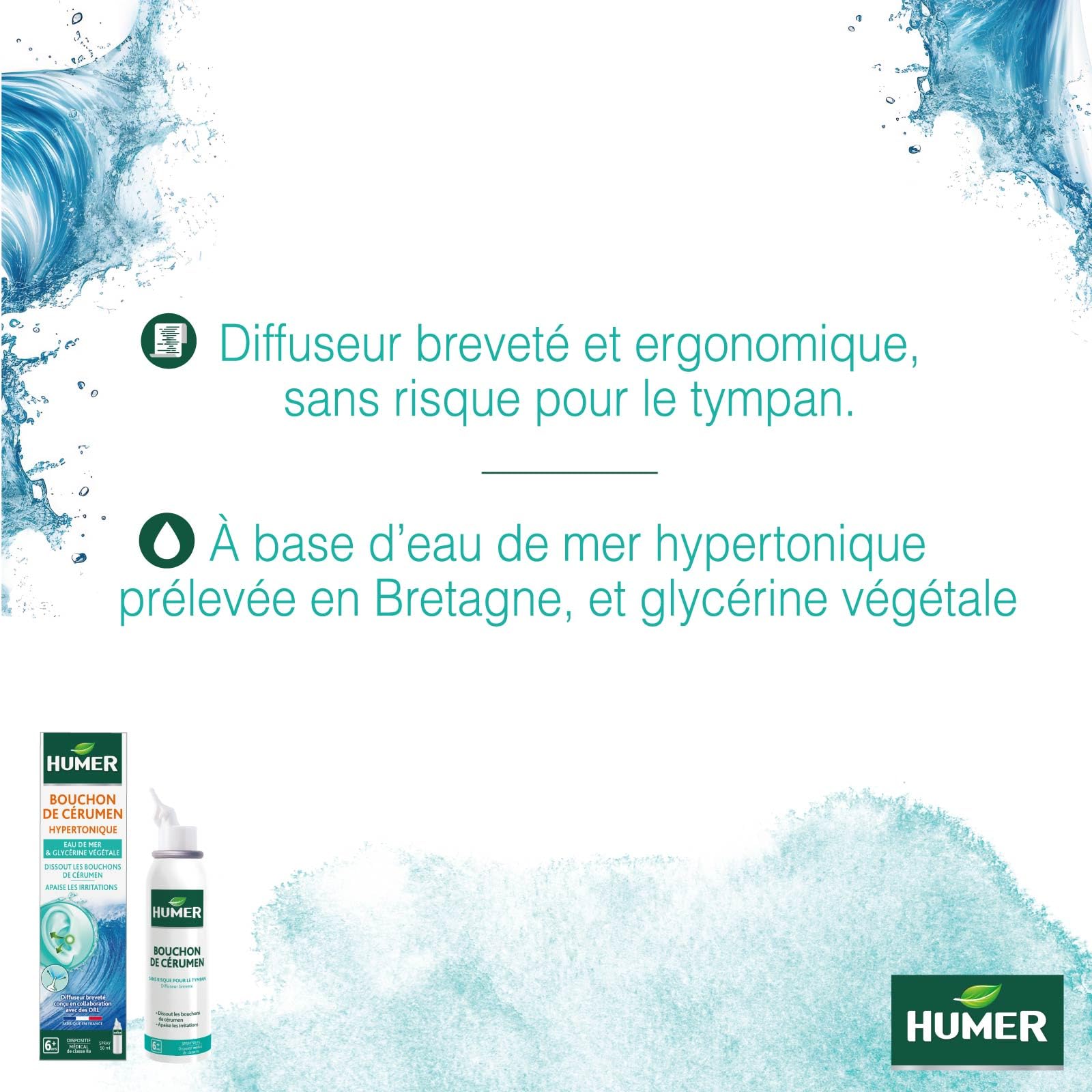 Humer Bouchon de Cérumen spray auriculaire 50 ml oreilles