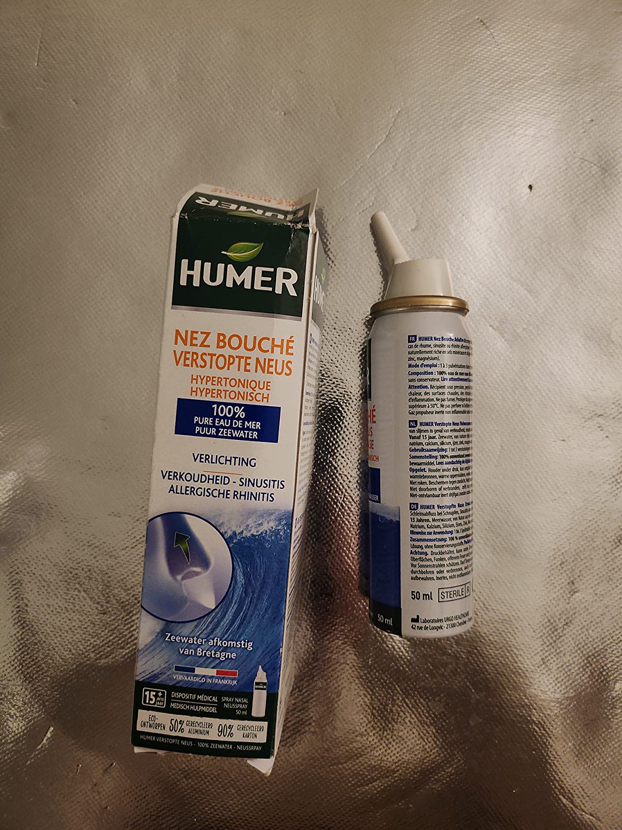 Humer Nez Bouché spray nasal hypertonique eau de mer 50 ml