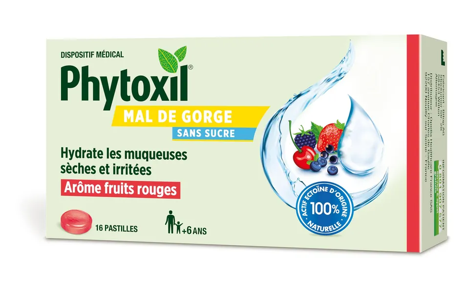 Phytoxil Gamme Gorge pastilles sans sucre fruits rouges x16