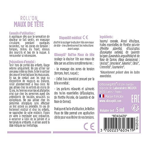 Olioseptil Sommeil et relaxation roll on maux de tête lot de 3