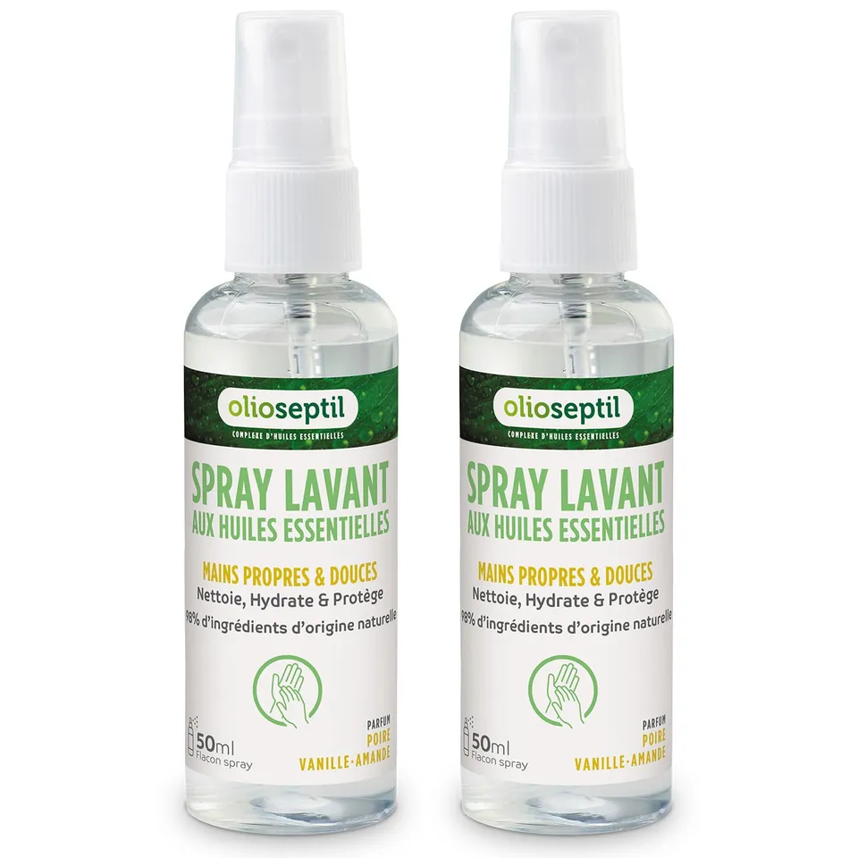 Olioseptil spray lavant mains poire-vanille lot de 2x50 ml