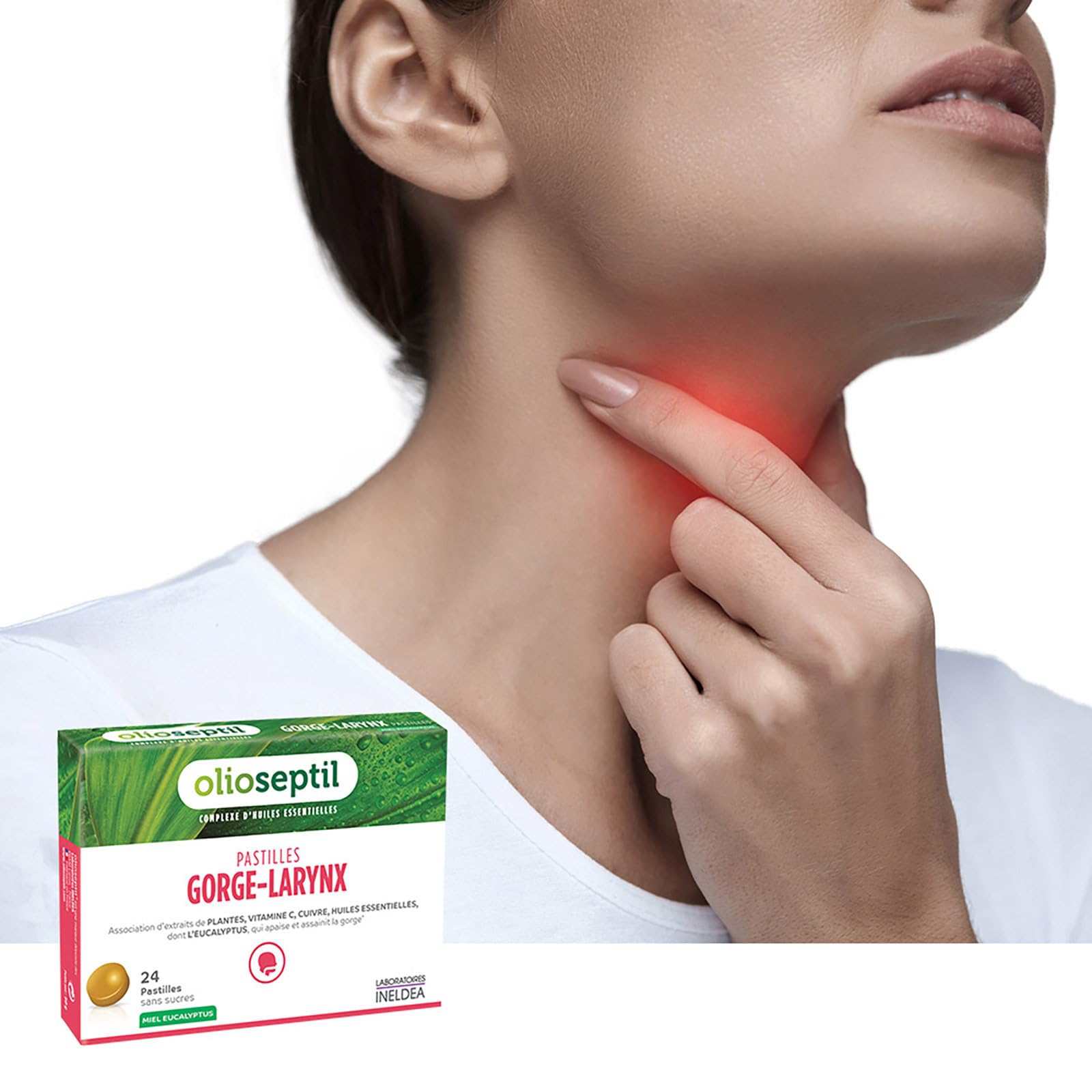 Olioseptil Confort respiratoire Gorge pastilles miel eucalyptus 24