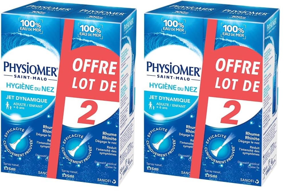 Physiomer Jet Dynamique spray nasal eau de mer 2x135 ml