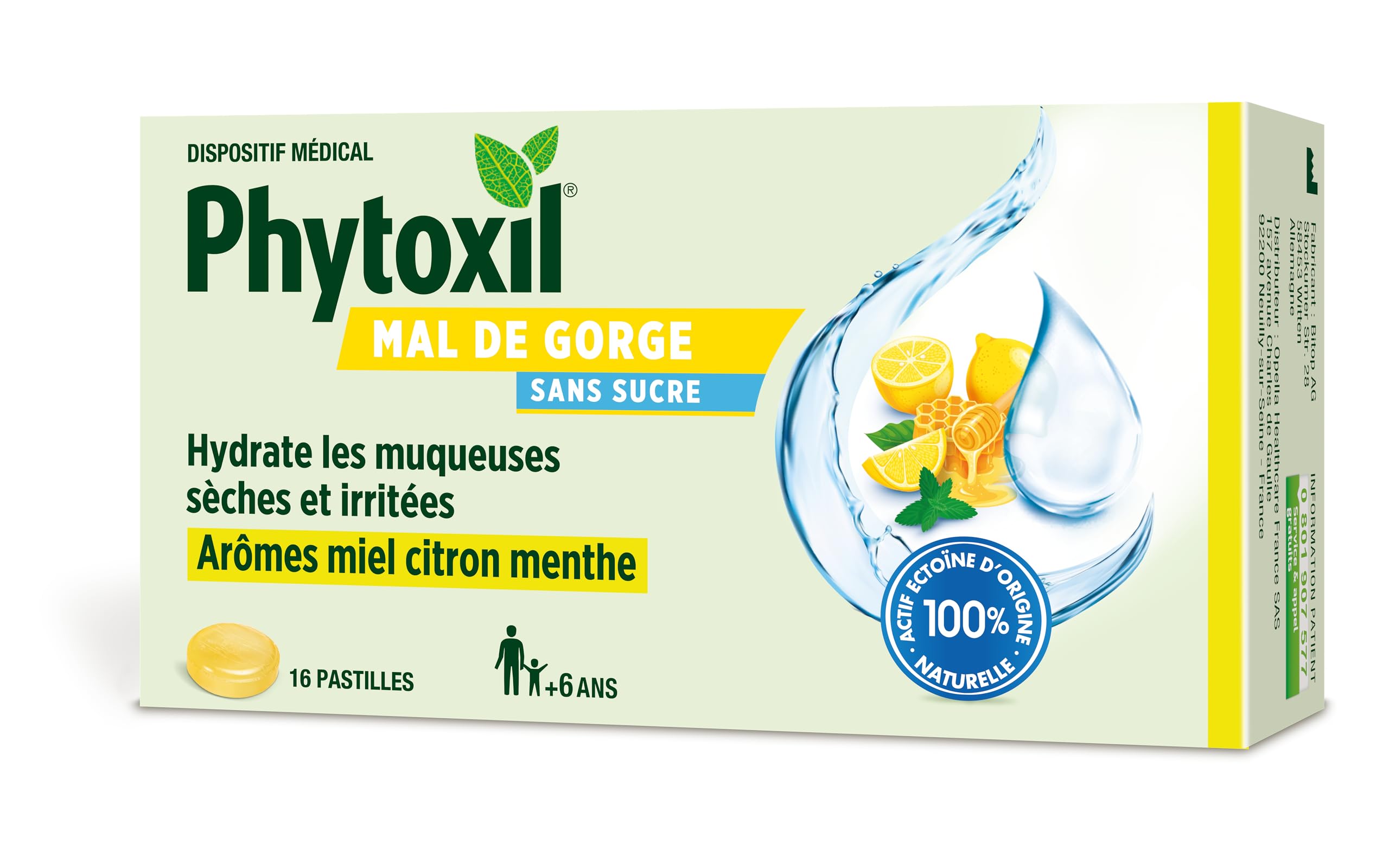 Phytoxil Gamme Gorge pastilles 16 citron miel menthe