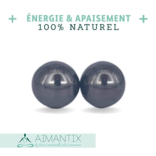Aimantix Boules anti-stress hématite magnétique x2