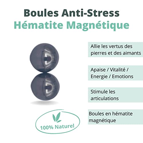 Aimantix Boules anti-stress hématite magnétique x2