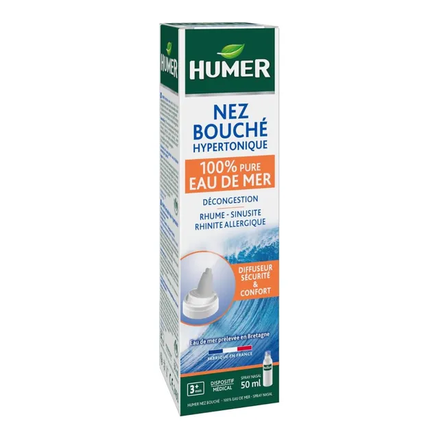 Humer Nez Bouché spray nasal hypertonique eau de mer 50 ml