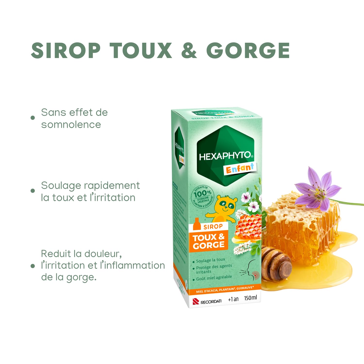 Hexaphyto Sirop Hexaphyto sirop toux gorge miel 150 ml enfant