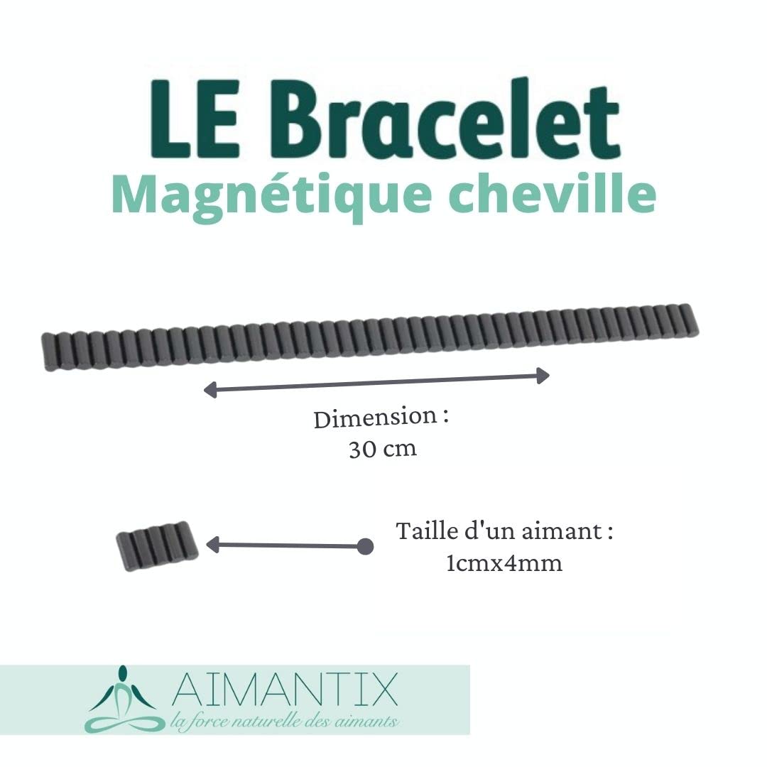 Aimantix bracelet cheville magnétique noir ajustable