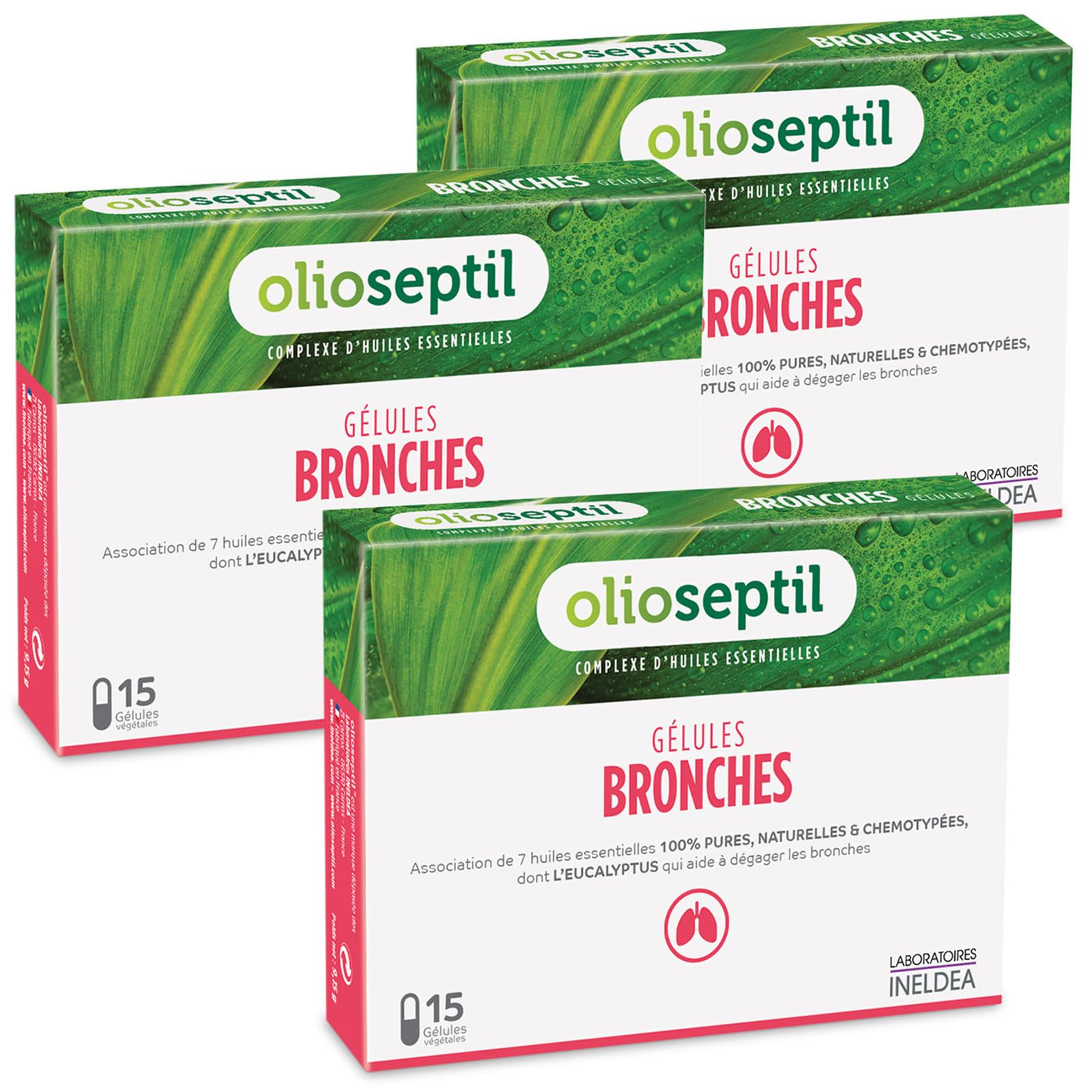 Olioseptil Bronches Eucalyptus gélules 15 huiles essentielles