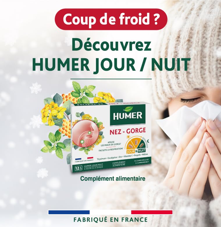 Humer Nez & Gorge comprimés jour/nuit coup de froid 15 unités