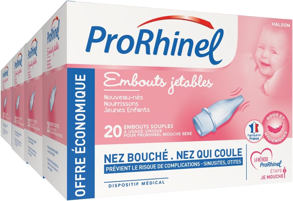 Prorhinel Gamme bébé Embouts jetables mouche-bébé 4x20 nez bouché