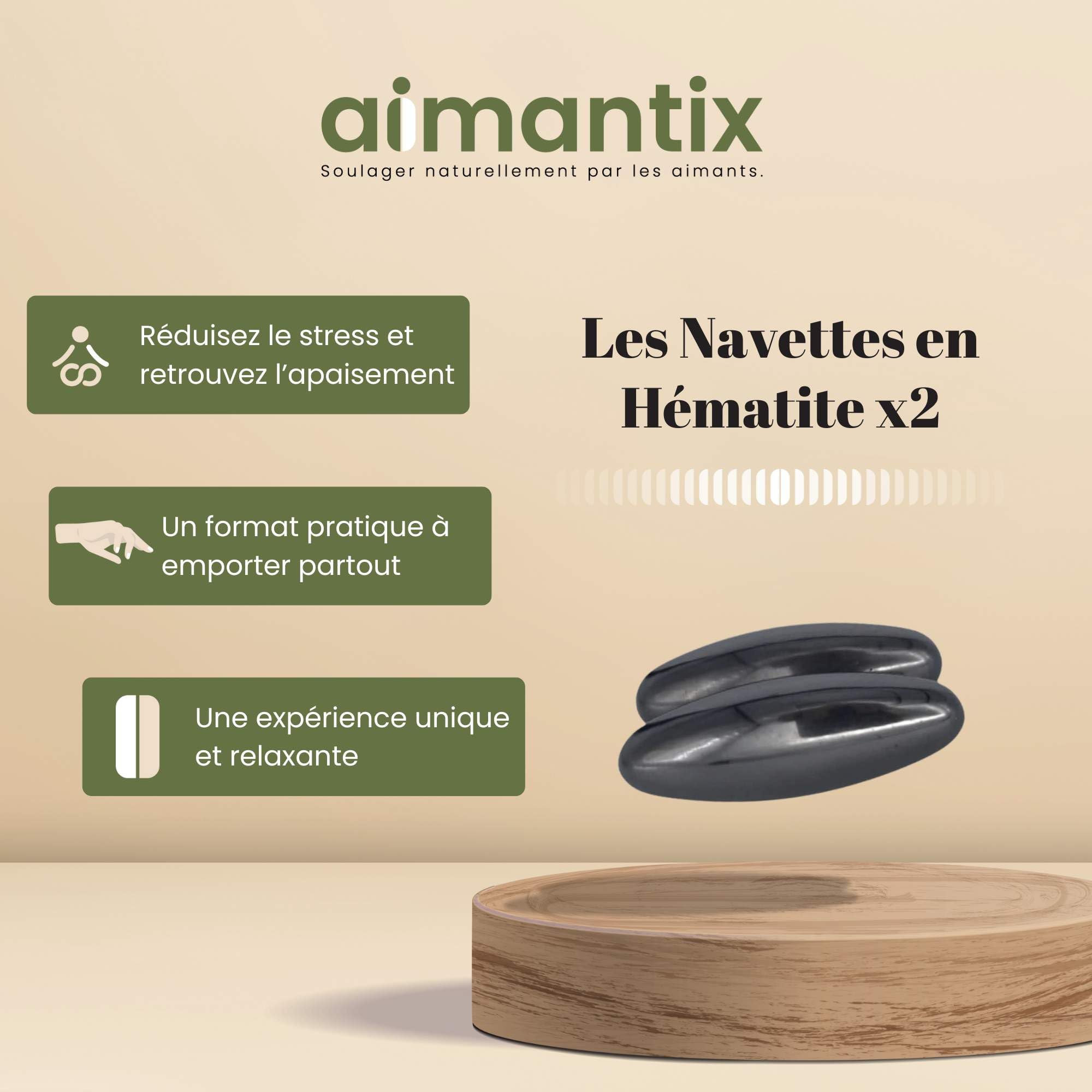 Aimantix Navettes hématite magnétique aimants x2 douleurs