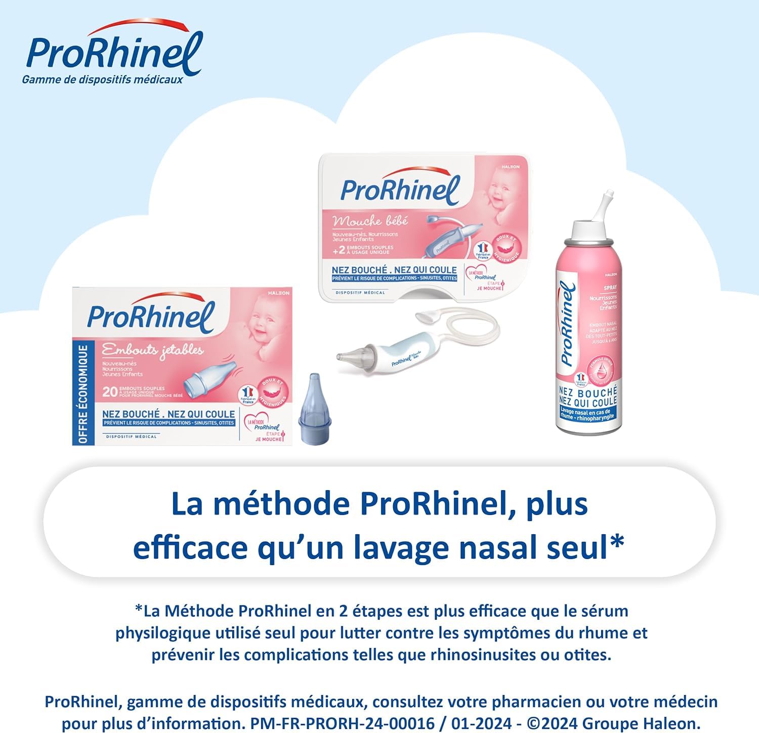 Prorhinel Gamme bébé mouche-bébé manuel + 60 embouts