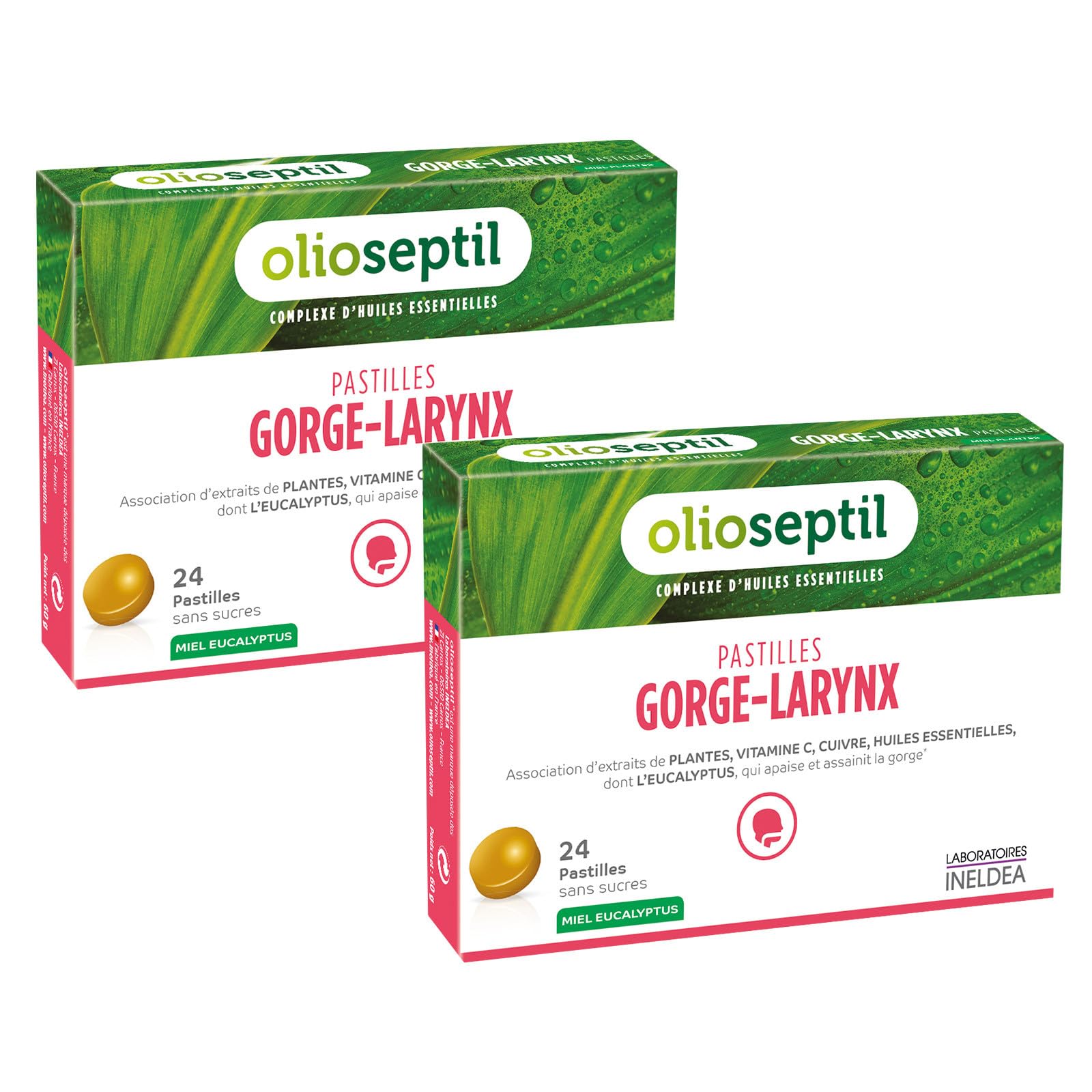 Olioseptil Confort respiratoire Gorge pastilles miel eucalyptus 24