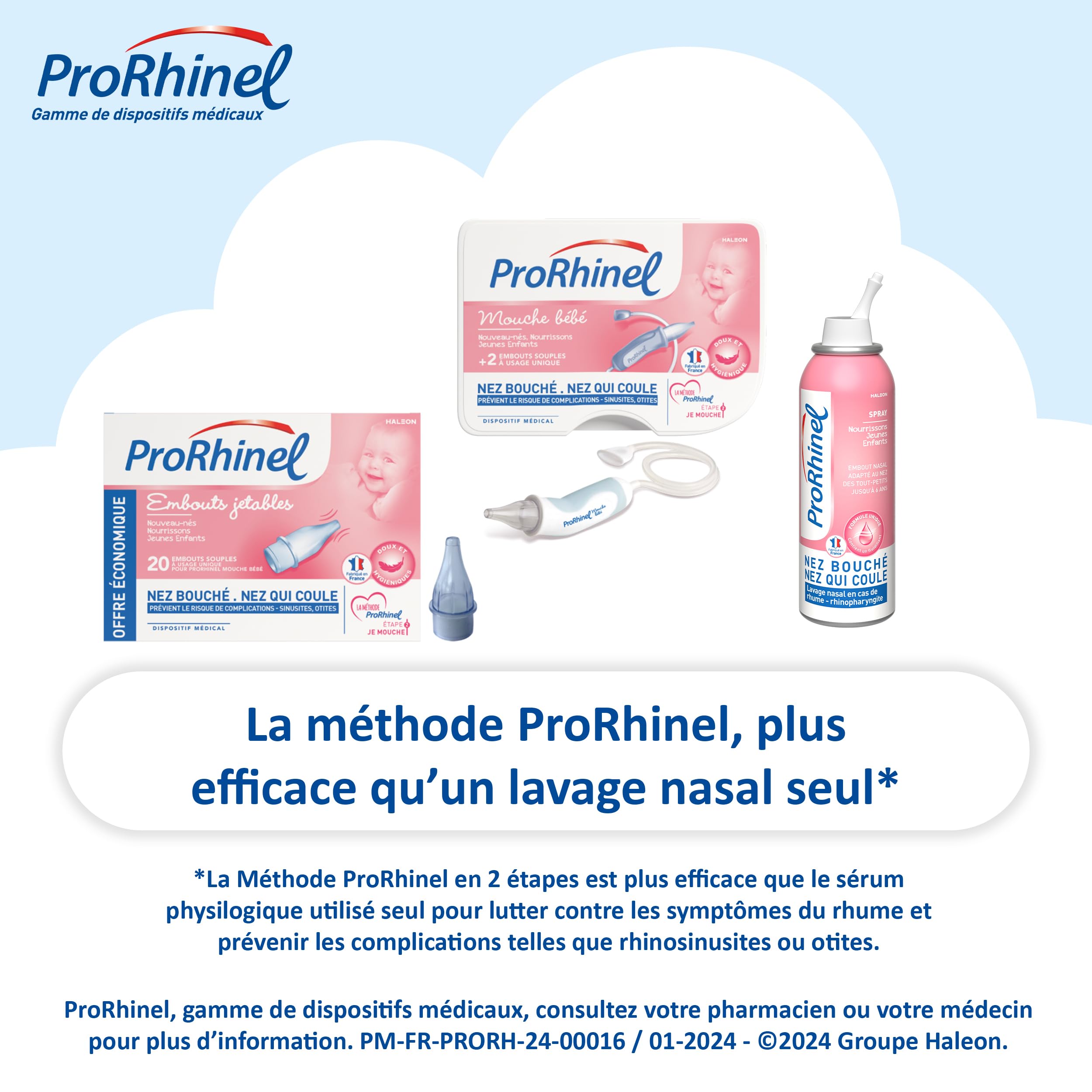 Prorhinel Gamme bébé Embouts jetables mouche-bébé 4x20 nez bouché
