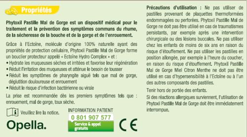Phytoxil Gamme Gorge Pastilles Mal de Gorge Sans Sucre Miel