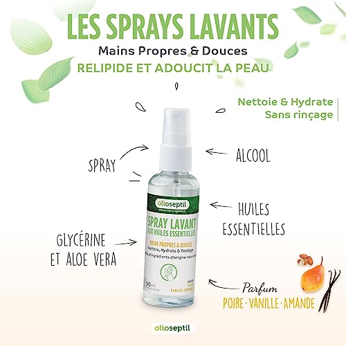 Olioseptil spray lavant mains poire-vanille lot de 3x50 ml