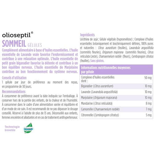 Olioseptil Sommeil et relaxation gélules sommeil 30 gélules