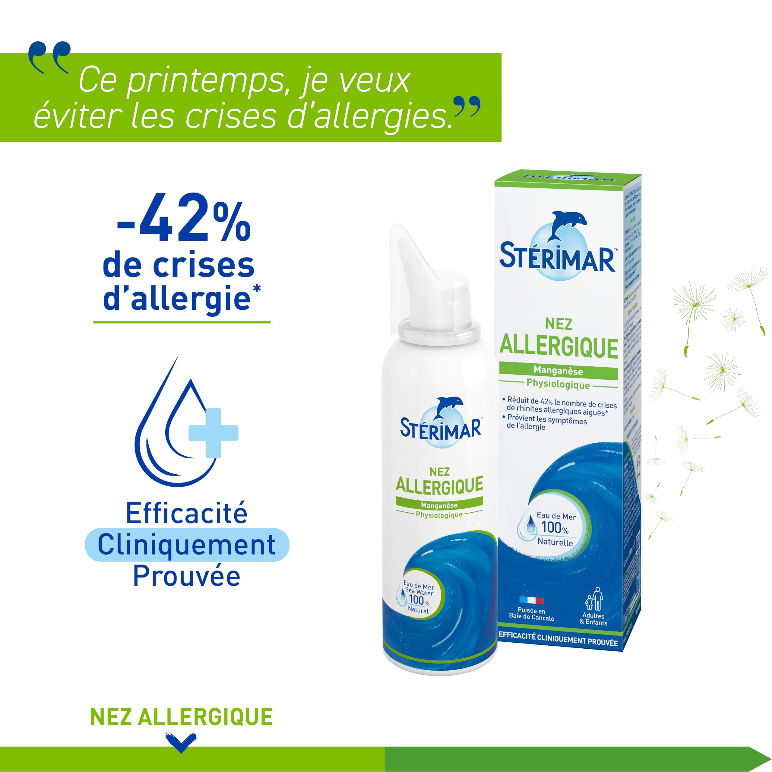Stérimar Allergie spray nasal eau de mer 100 ml manganèse