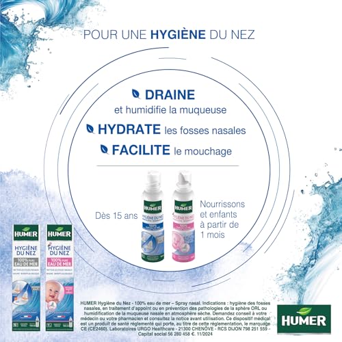 Humer Hygiène du Nez spray nasal adulte eau de mer 150 ml