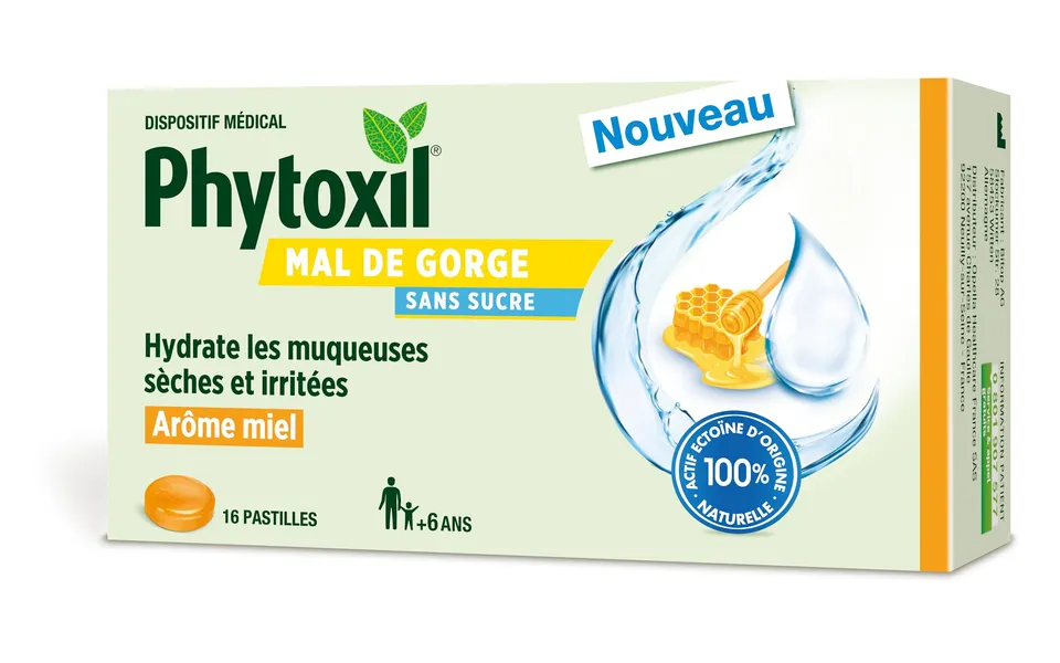 Phytoxil Gamme Gorge Pastilles Mal de Gorge Sans Sucre Miel