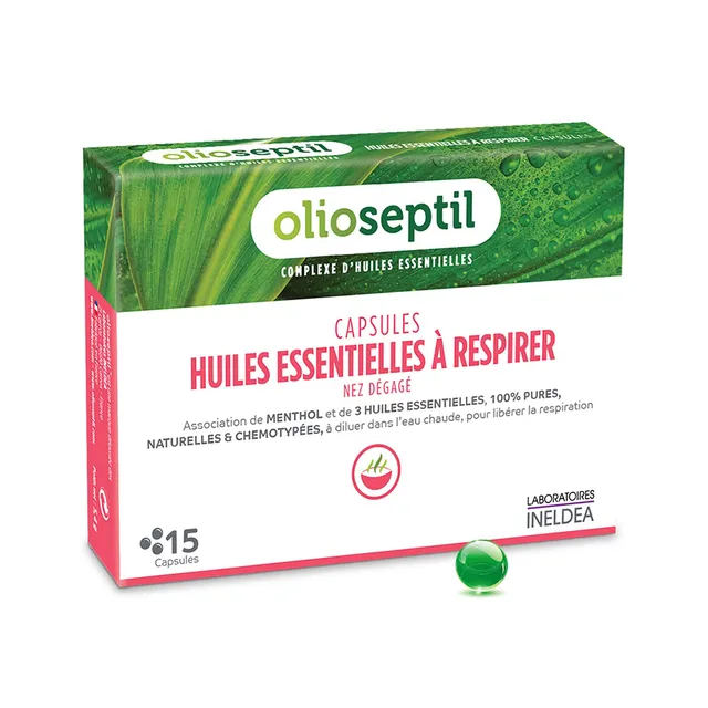 Olioseptil Confort respiratoire capsules inhalation 15 nez sinus