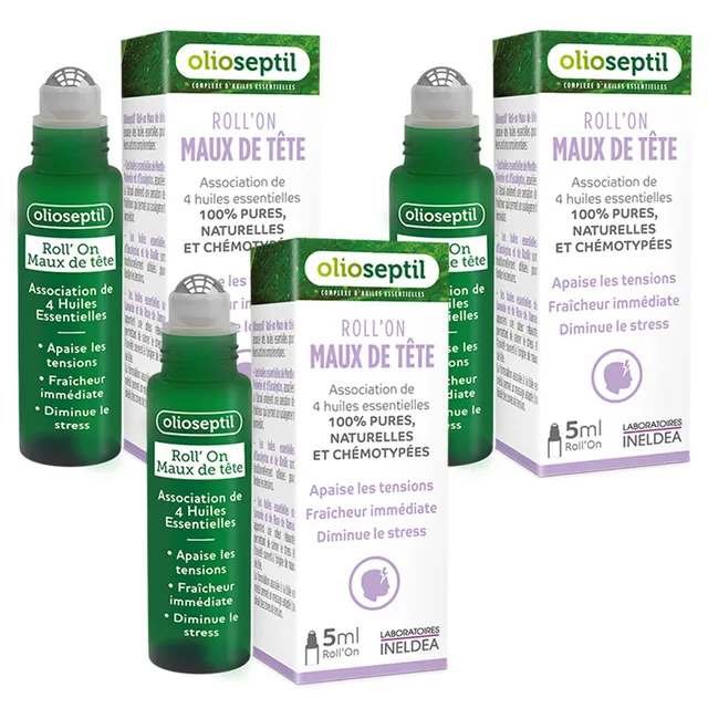 Olioseptil Sommeil et relaxation roll on maux de tête lot de 3