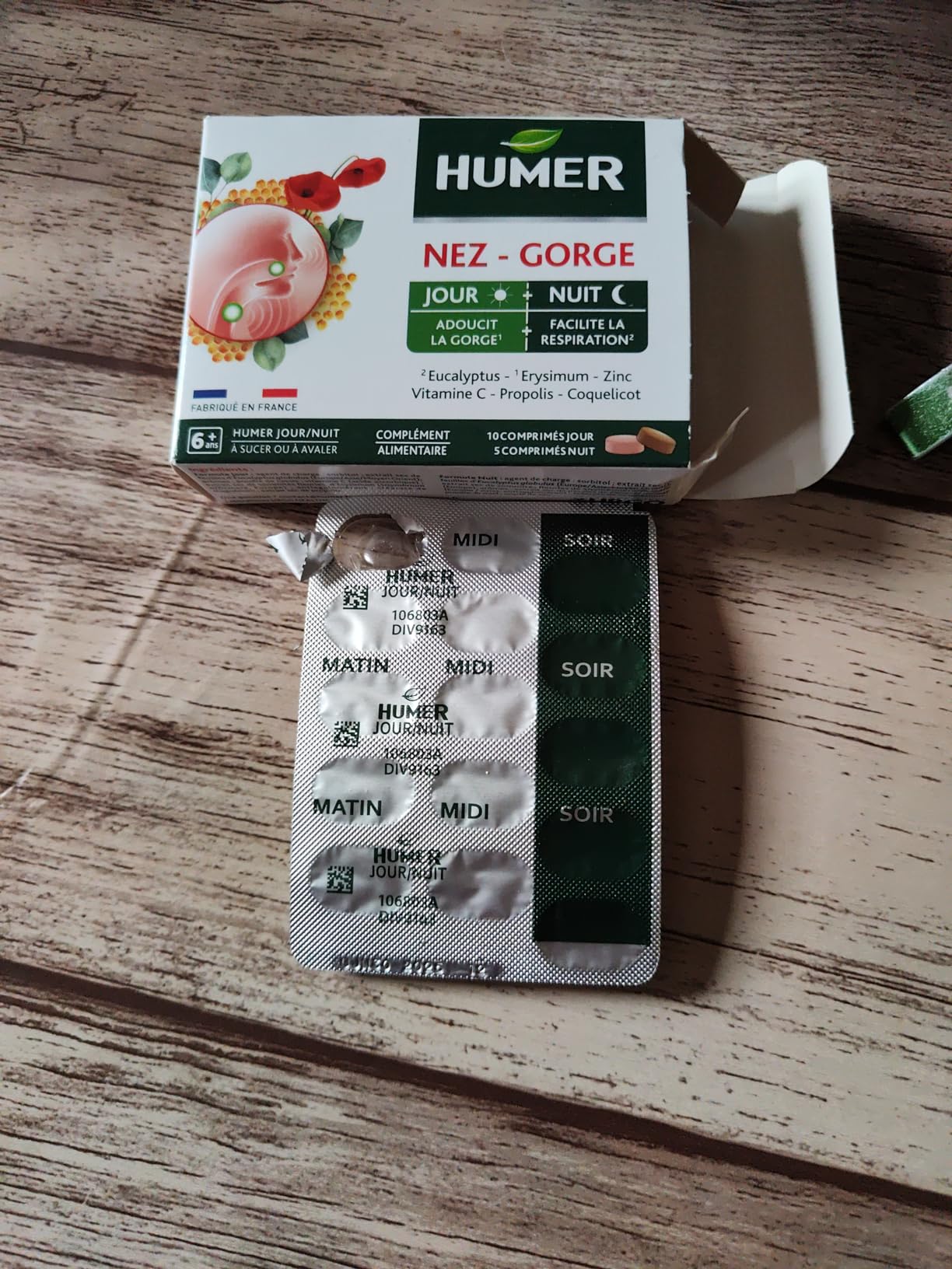 Humer Nez & Gorge comprimés jour/nuit coup de froid 15 unités
