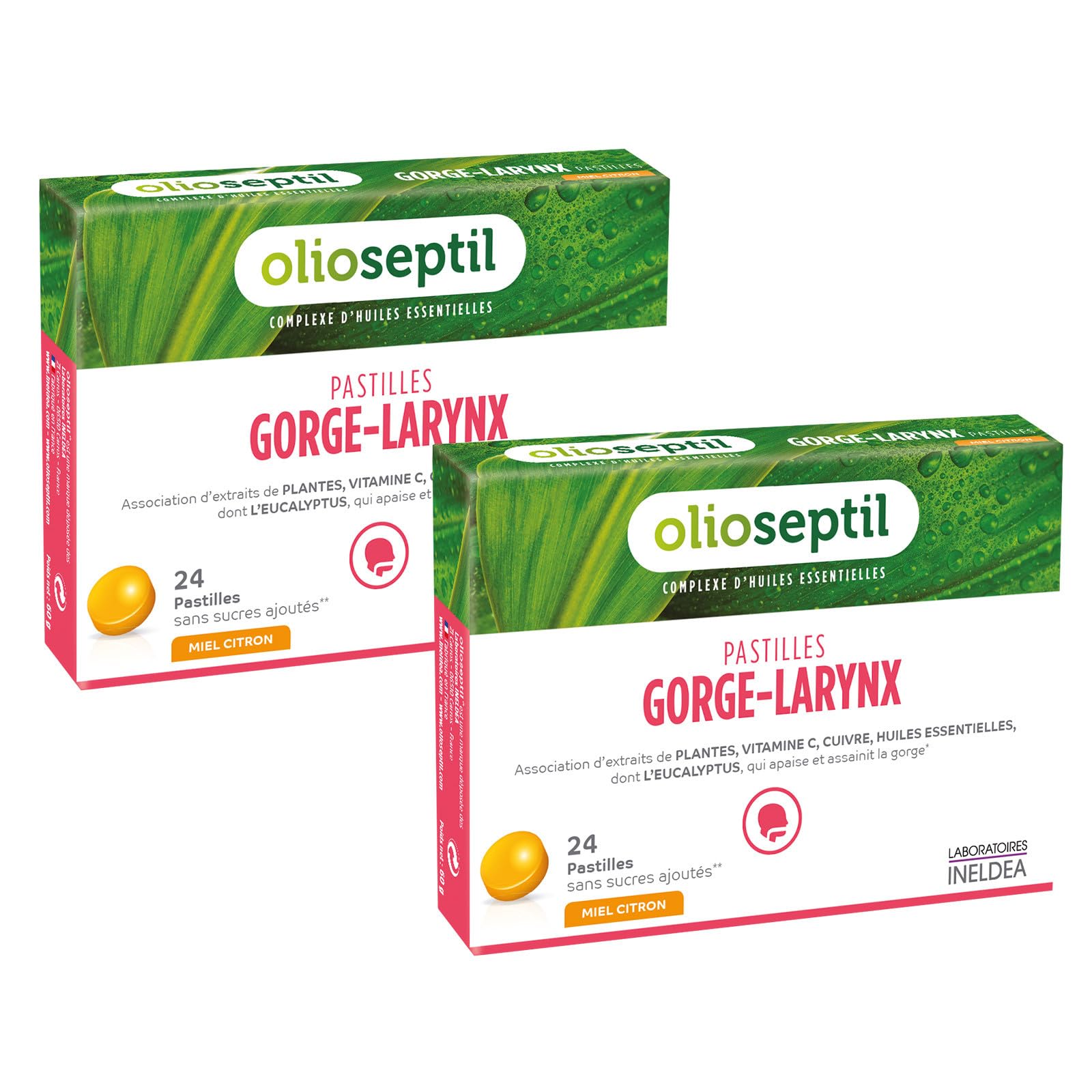Olioseptil Confort respiratoire Gorge pastilles miel eucalyptus 24