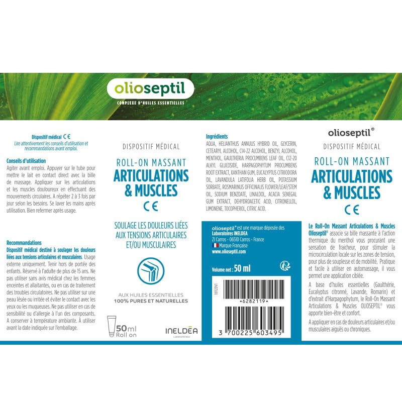 Olioseptil Roll-On Articulations Muscles lot de 3