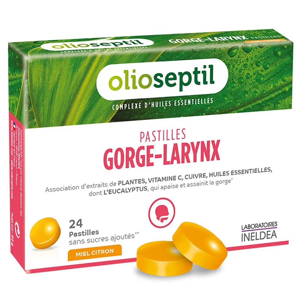 Olioseptil Confort respiratoire pastilles gorge 24 miel citron