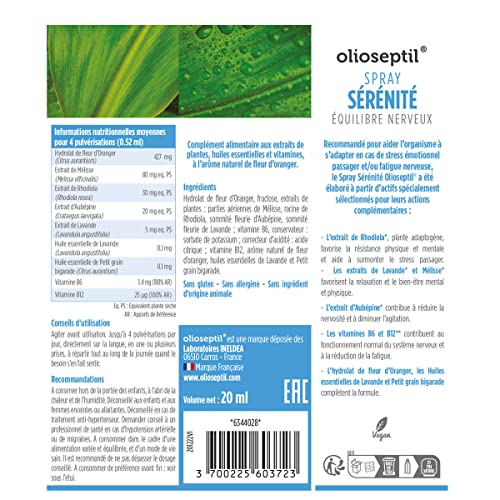 Olioseptil Sérénité Spray Émotionnel Fatigue 20 ml