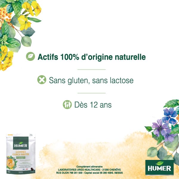 Humer Maux de Gorge gommes menthe eucalyptus x30 sans sucre
