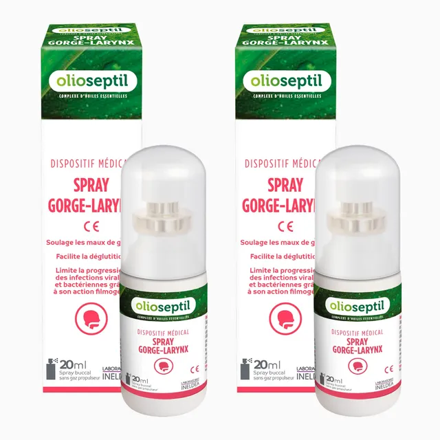 Olioseptil Confort respiratoire spray gorge 2x20 ml lot de 2 miel