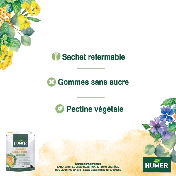 Humer Maux de Gorge gommes menthe eucalyptus x30 sans sucre