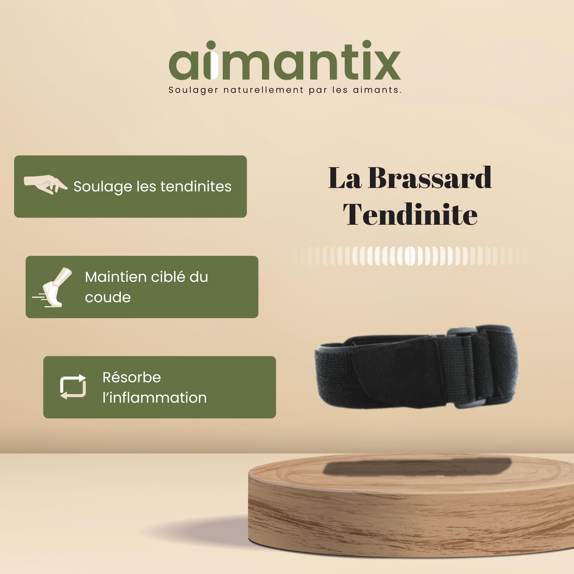 Aimantix Brassard tendinite Coudière magnétique taille unique