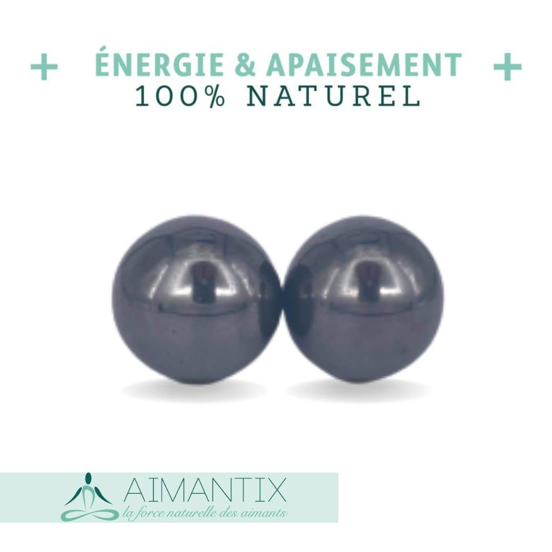 Aimantix Boules anti-stress hématite magnétique x2