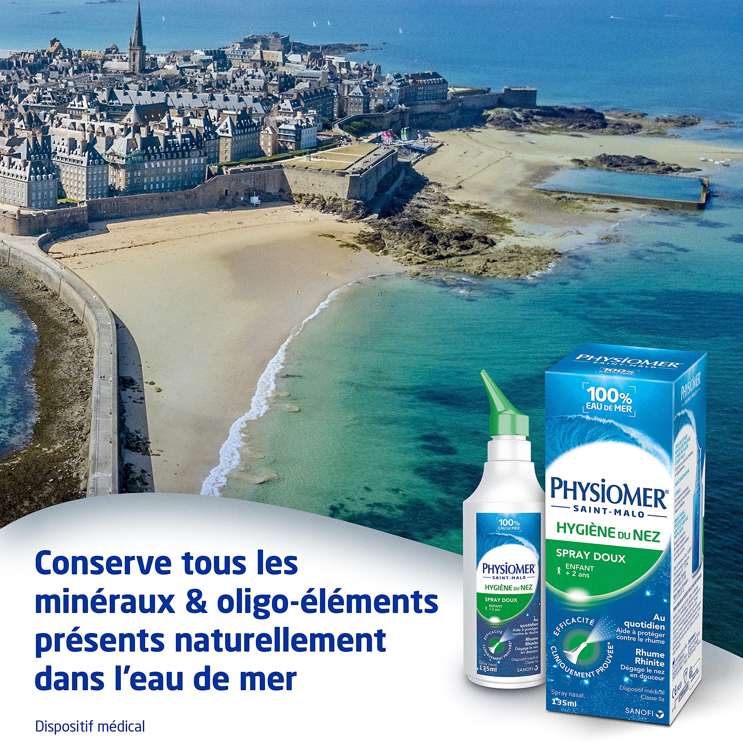 Physiomer Spray Doux spray nasal eau de mer 135 ml lot de 2 isotonique
