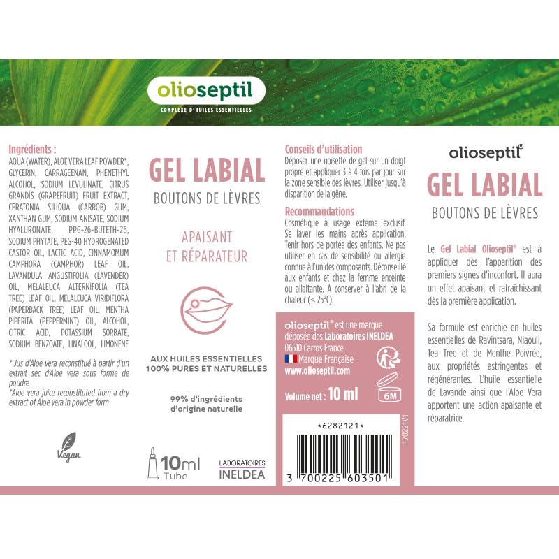 Olioseptil Au quotidien gel labial 10 ml lot de 3 apaisant