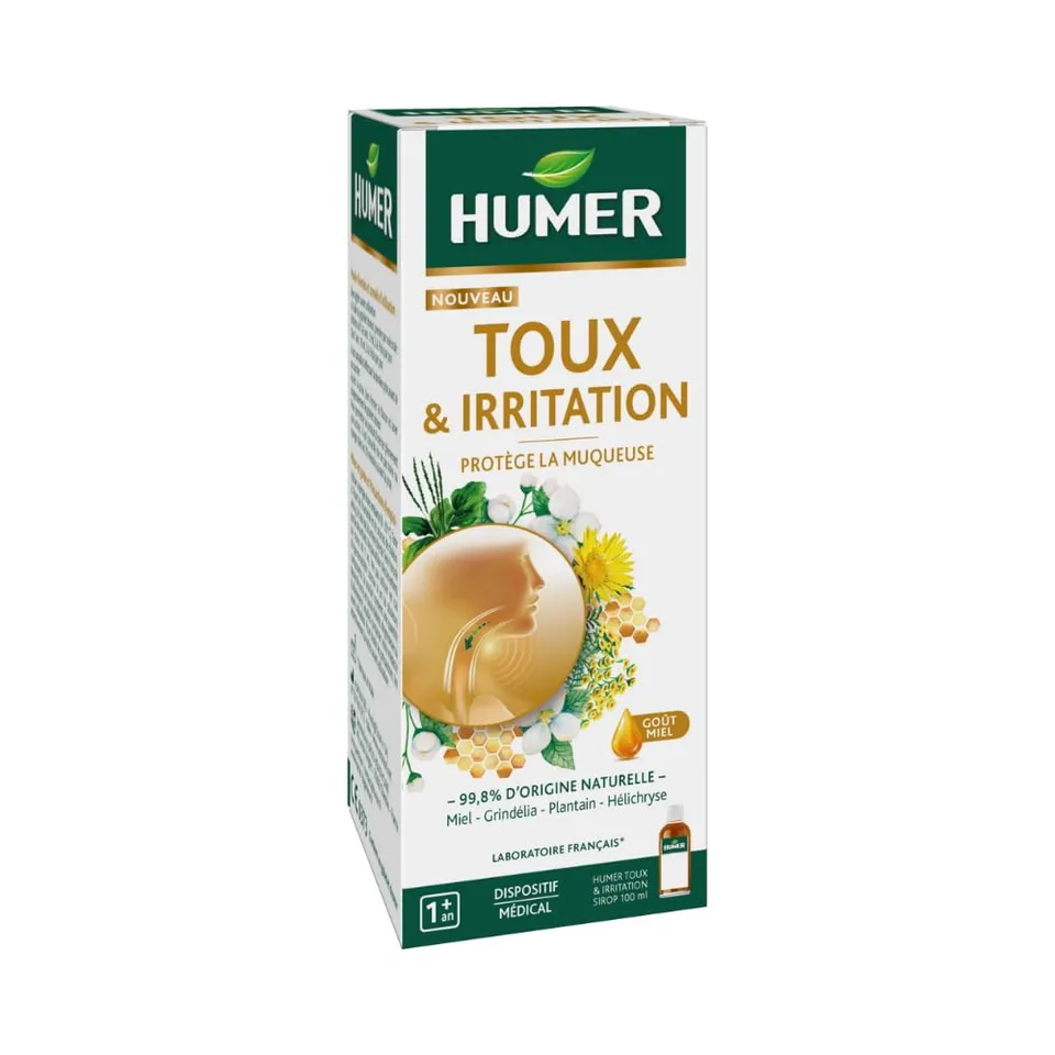 Humer Humer Toux sirop toux gorge miel plantain 100ml