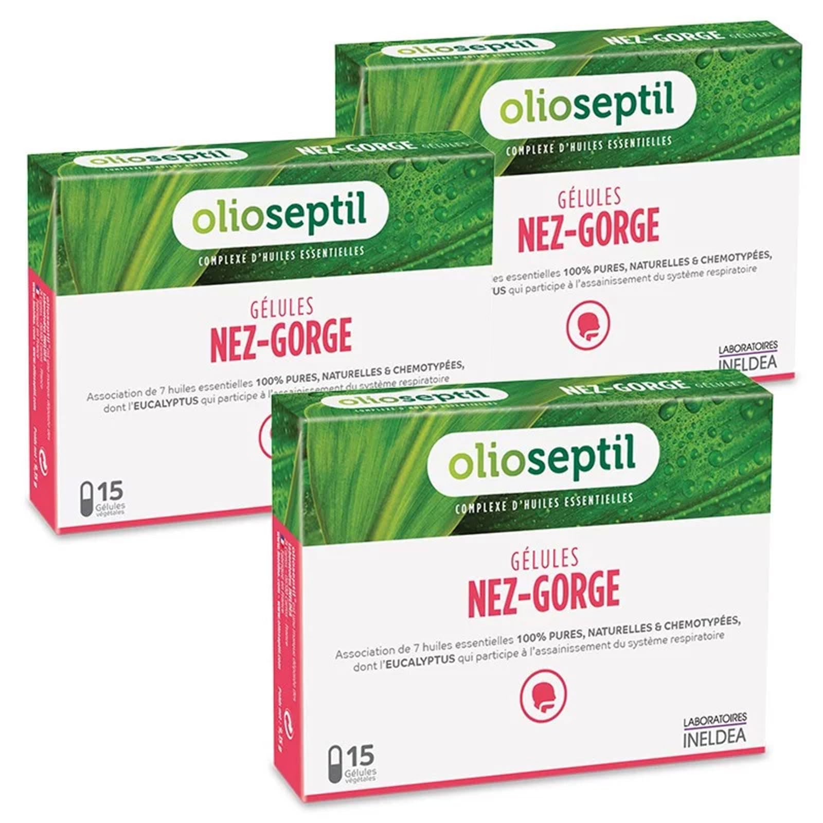 Olioseptil Confort Respiratoire Nez-Gorge Gélules Lot de 3 Eucalyptus
