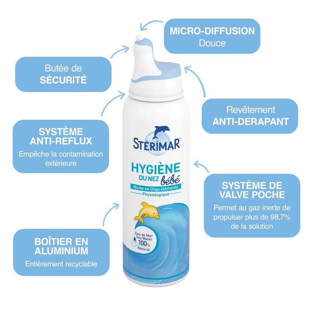 Stérimar Bébé spray nasal eau de mer 100 ml nez dégagé