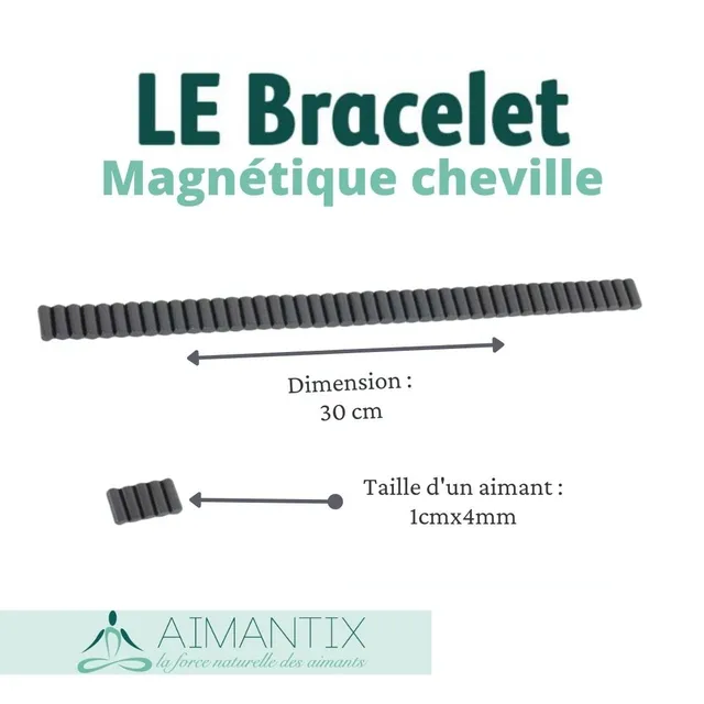 Aimantix bracelet cheville magnétique noir ajustable