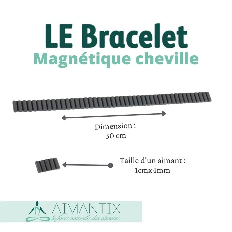 Aimantix bracelet cheville magnétique noir ajustable
