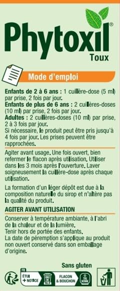 Phytoxil Gamme Toux Sirop 94 ml Thym Plantain Miel