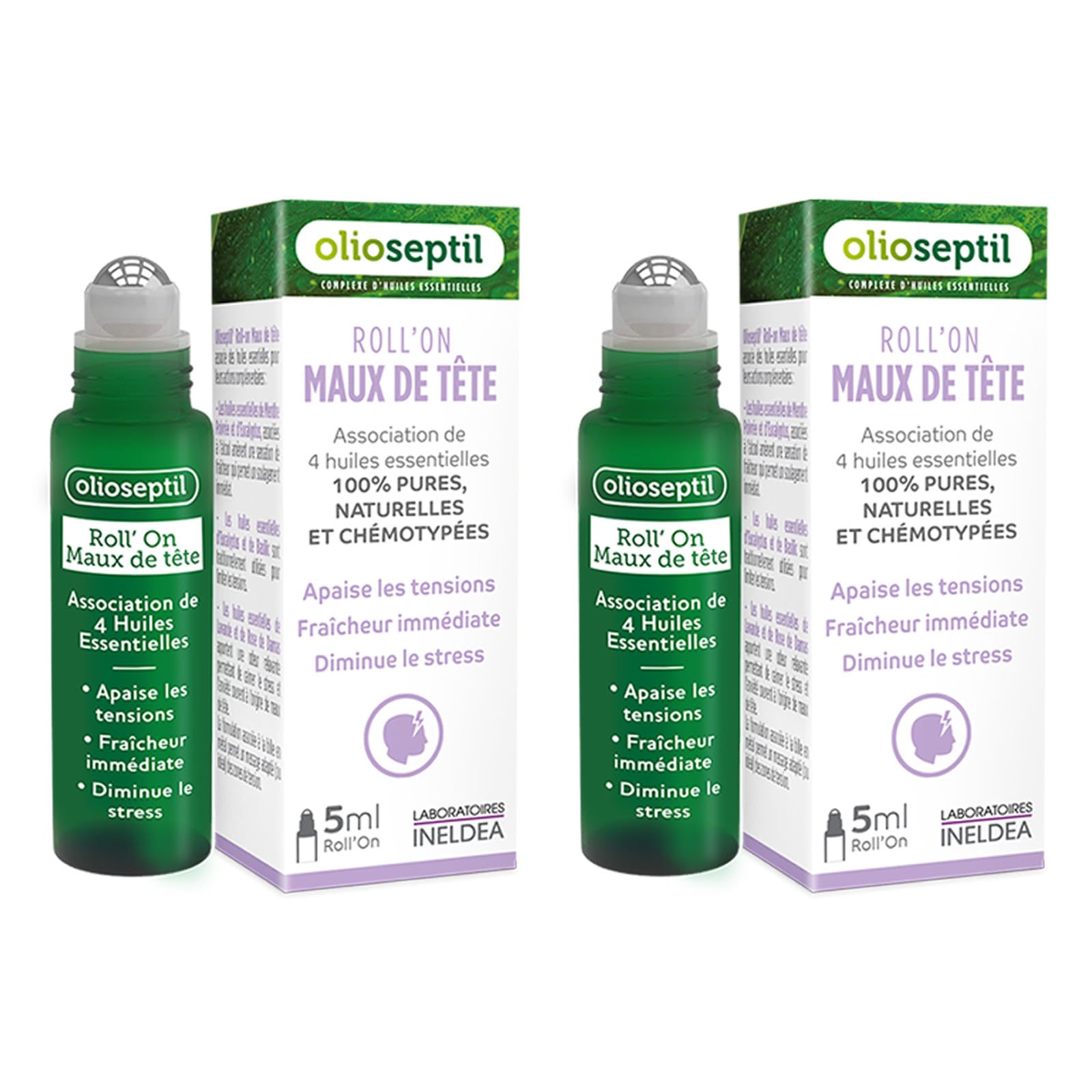 Olioseptil Sommeil et relaxation roll on maux de tête lot de 3